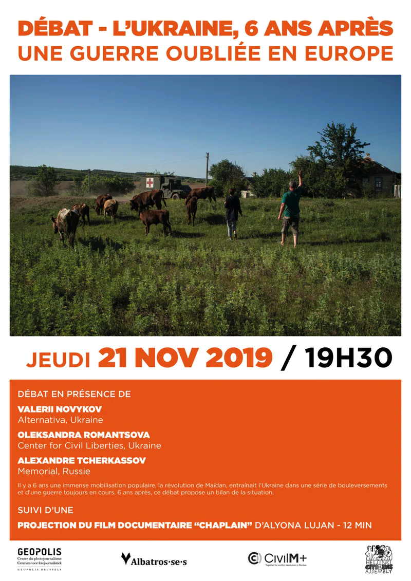 Affiche. Géopolis. L|Ukraine 6 ans après - une guerre oubliée en Europe. 2019-11-21